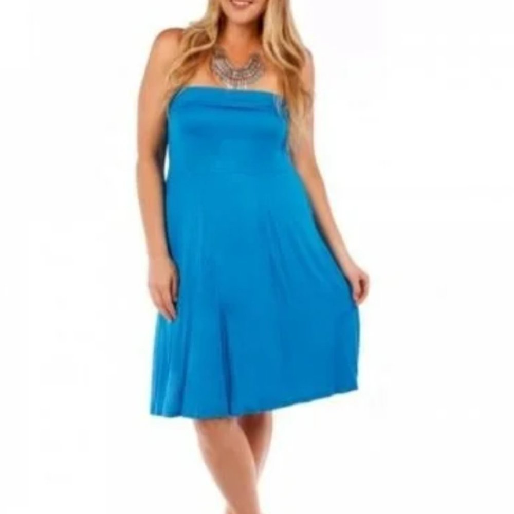 Women Dress Plus size strapless 1X